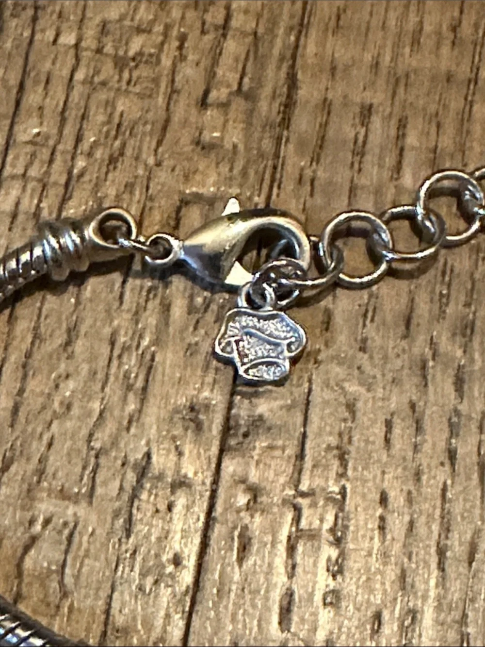 Sterling Silver Snake Chain Bracelet with Bead Accent